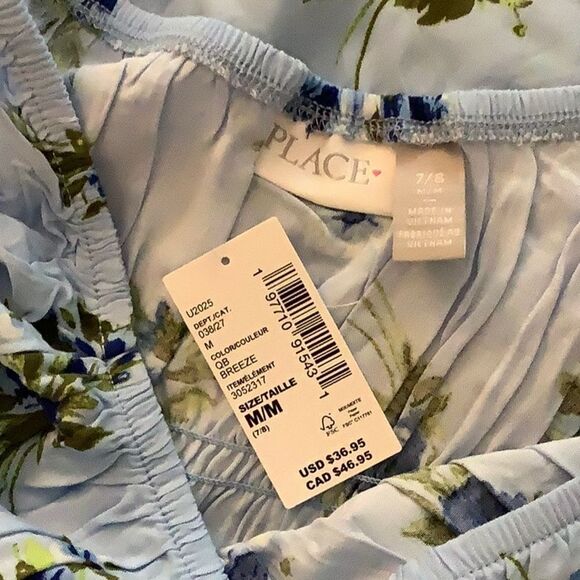 The Childrens Place Floral Blue Dress Sz M 7/8 - Picture 5 of 5